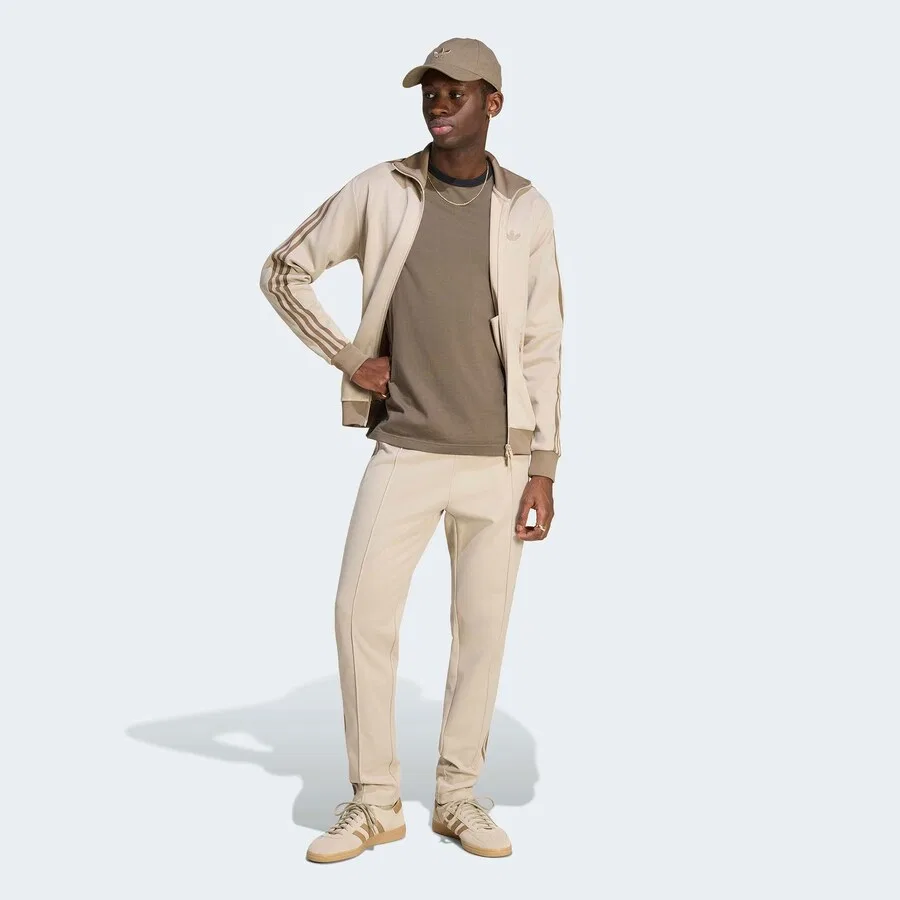 Худи на молнии ADIDAS ORIGINALS 'Classic' бежевого цвета — фото 4
