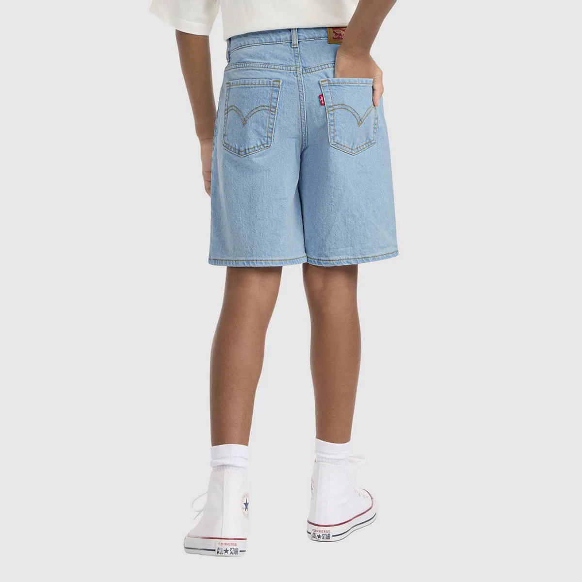 мешковатые джинсовые шорты 94 для девочек 7-16 лет Levi's, Heat Wave - Light Wash — фото 3