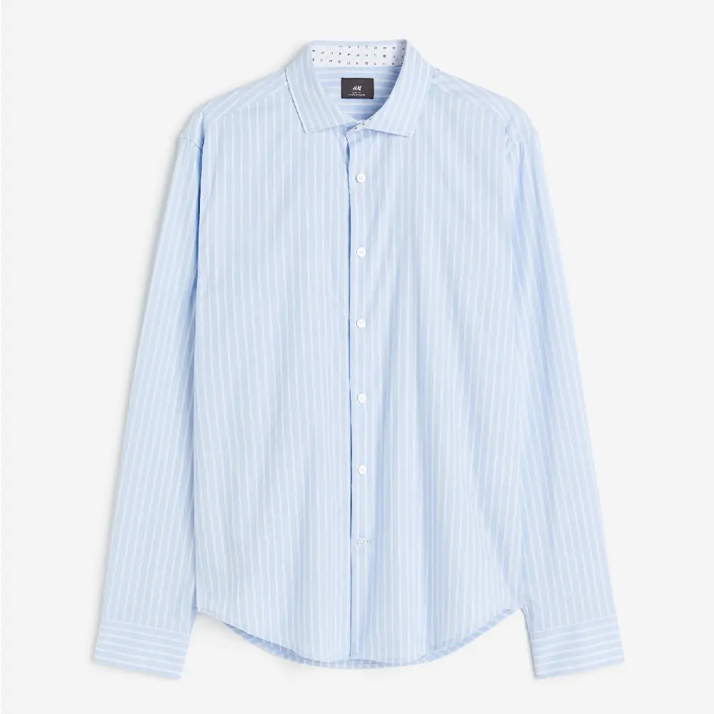 

Рубашка H&M Slim Fit Premium Cotton, голубой