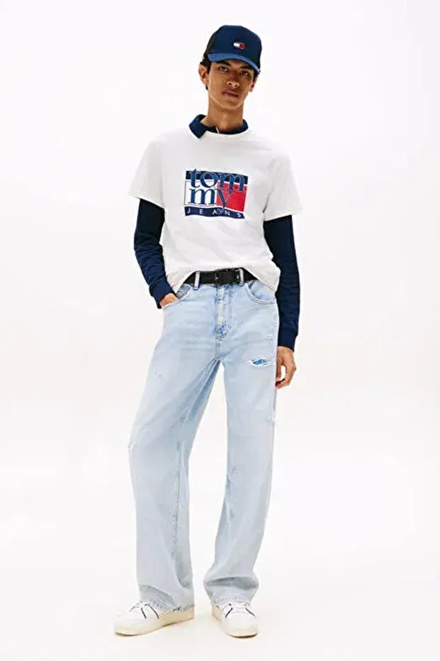 Мужская футболка с принтом TJM Slim RWB Flag Pattern Tommy Hilfiger, Ancient White — фото 2