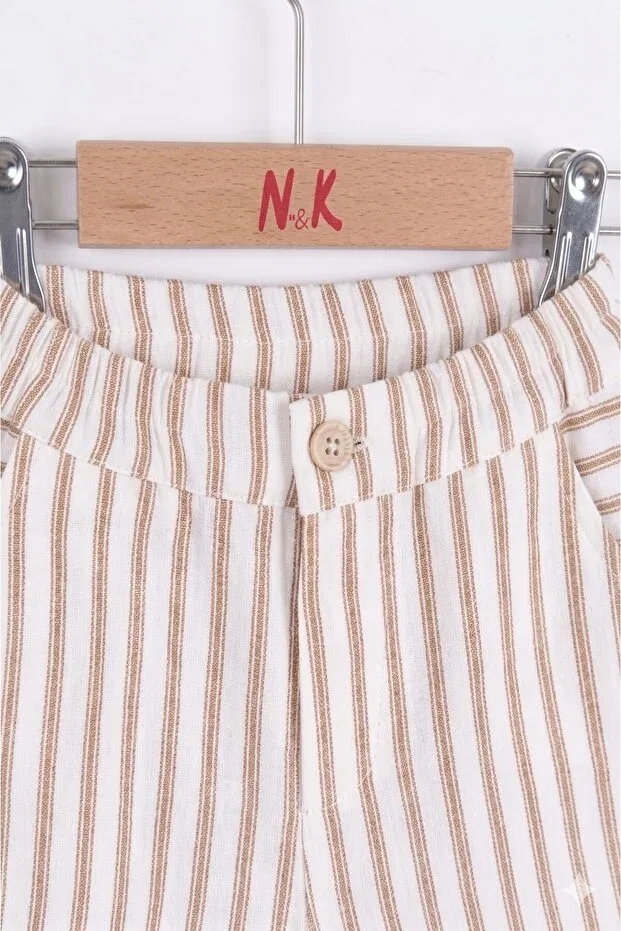 Детские шорты для мальчиков в полоску Nk Kids, Camel — фото 2