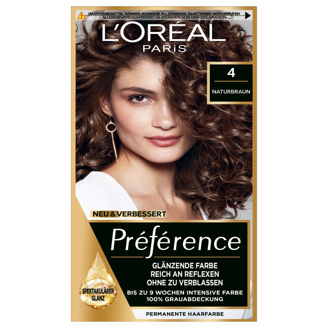 

Краска для волос preference Loreal Paris, nr. 4 - naturbraun, количество 1 шт.