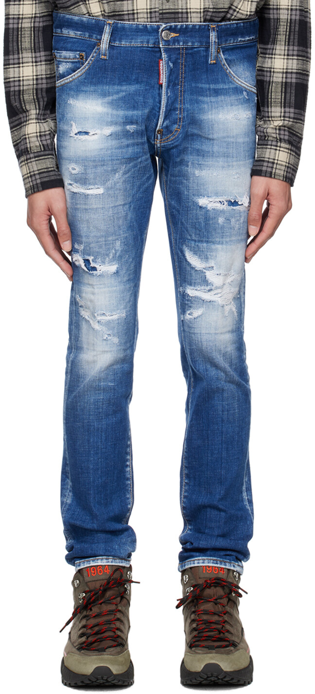 

Синие джинсы с эффектом потертости Cool Guy Dsquared2