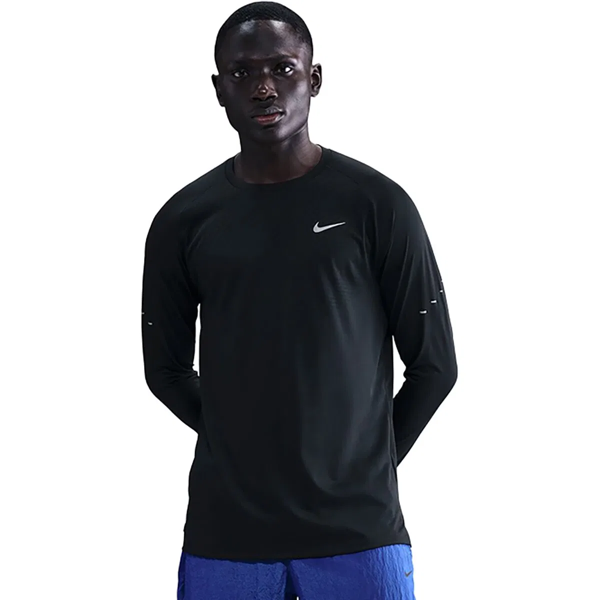 Мужская длинная футболка с длинным рукавом Dri-FIT ADV Stride Nike, Black/Reflective Silv