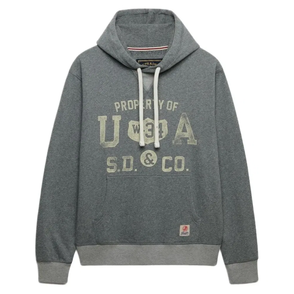 Мужской свободный худи с капюшоном Athletic Essentials Superdry, Grey