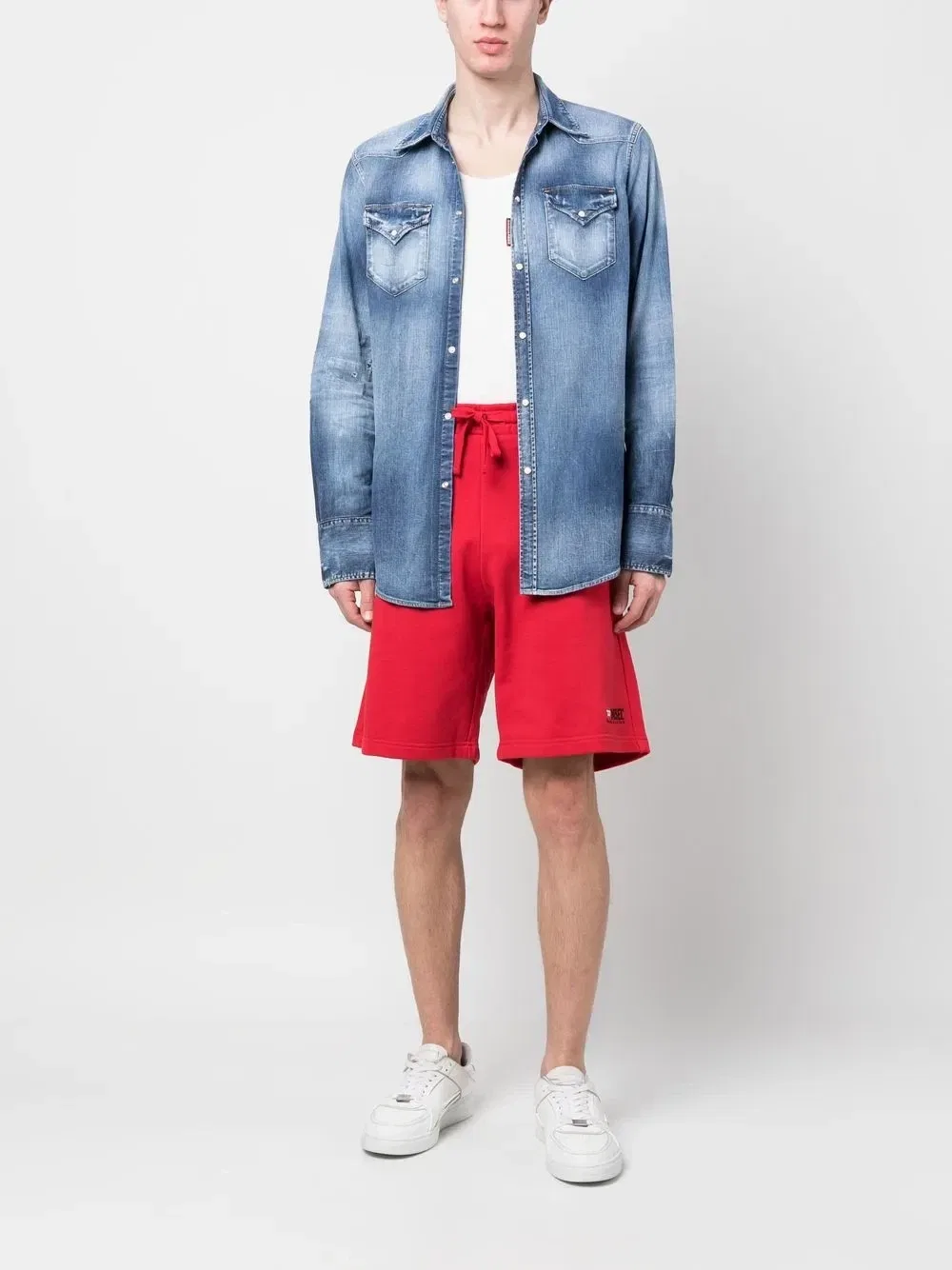Спортивные шорты P-Crown-iv с вышитым логотипом Diesel, красный — фото 2