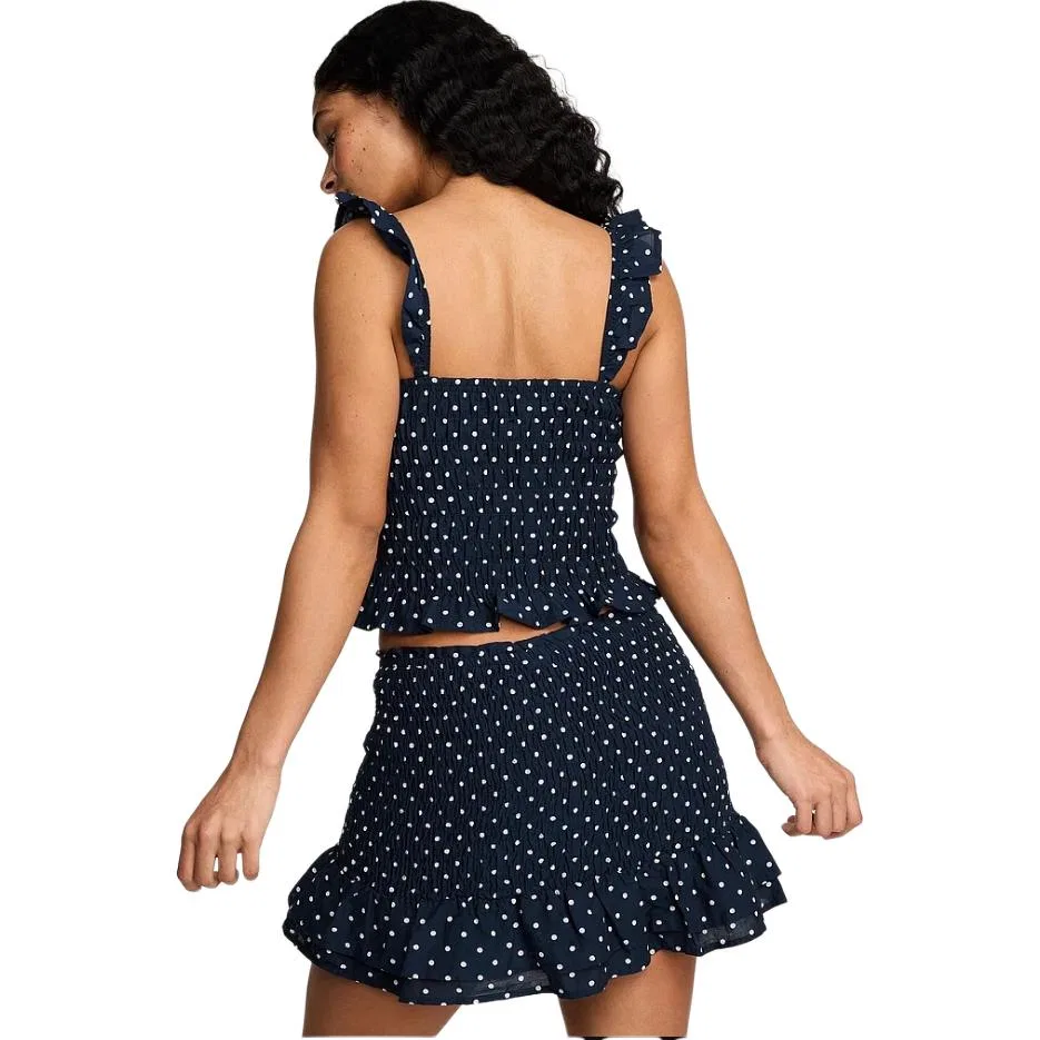 Женская юбка короткая с принтом в горошек Victoria's Secret, Black With White Polka Dot — фото 4