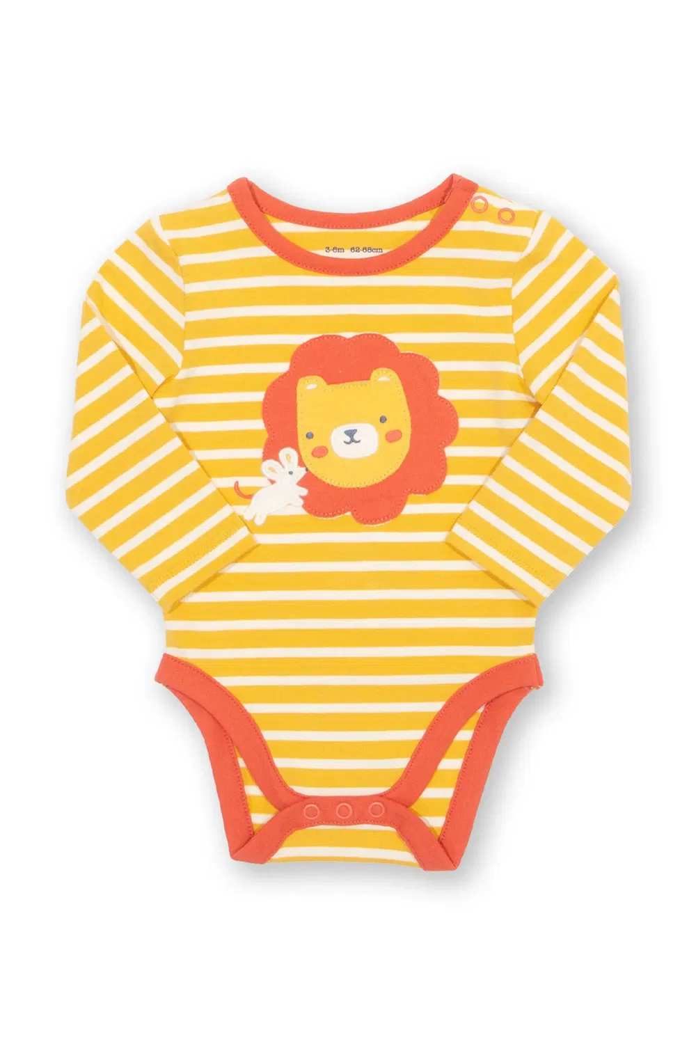 Детский боди-комбинезон с принтом Baby Lion and Mouse, Kite, Yellow