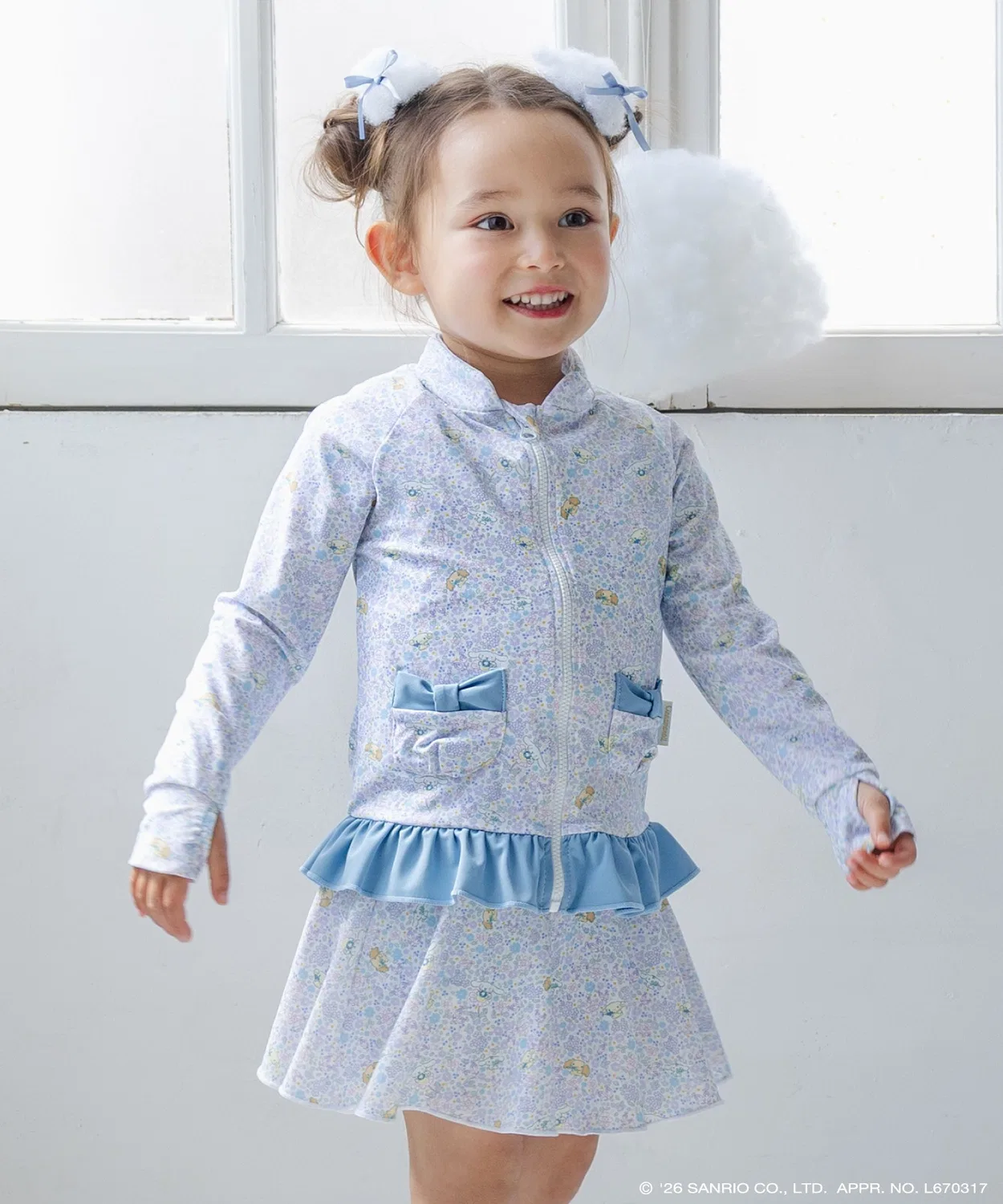Детская рашгарда с принтом, модель Cinnamoroll/My Melody, panpantutu, Light Blue