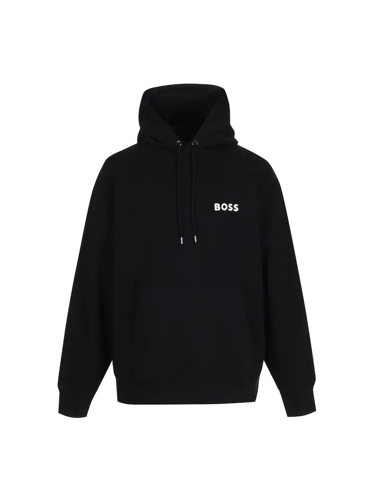 Лонгслив с логотипом, Relaxed Fit BOSS, Black
