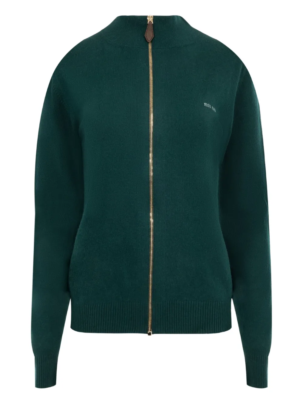 

Кашемировый кардиган на молнии Miu Miu, зеленый