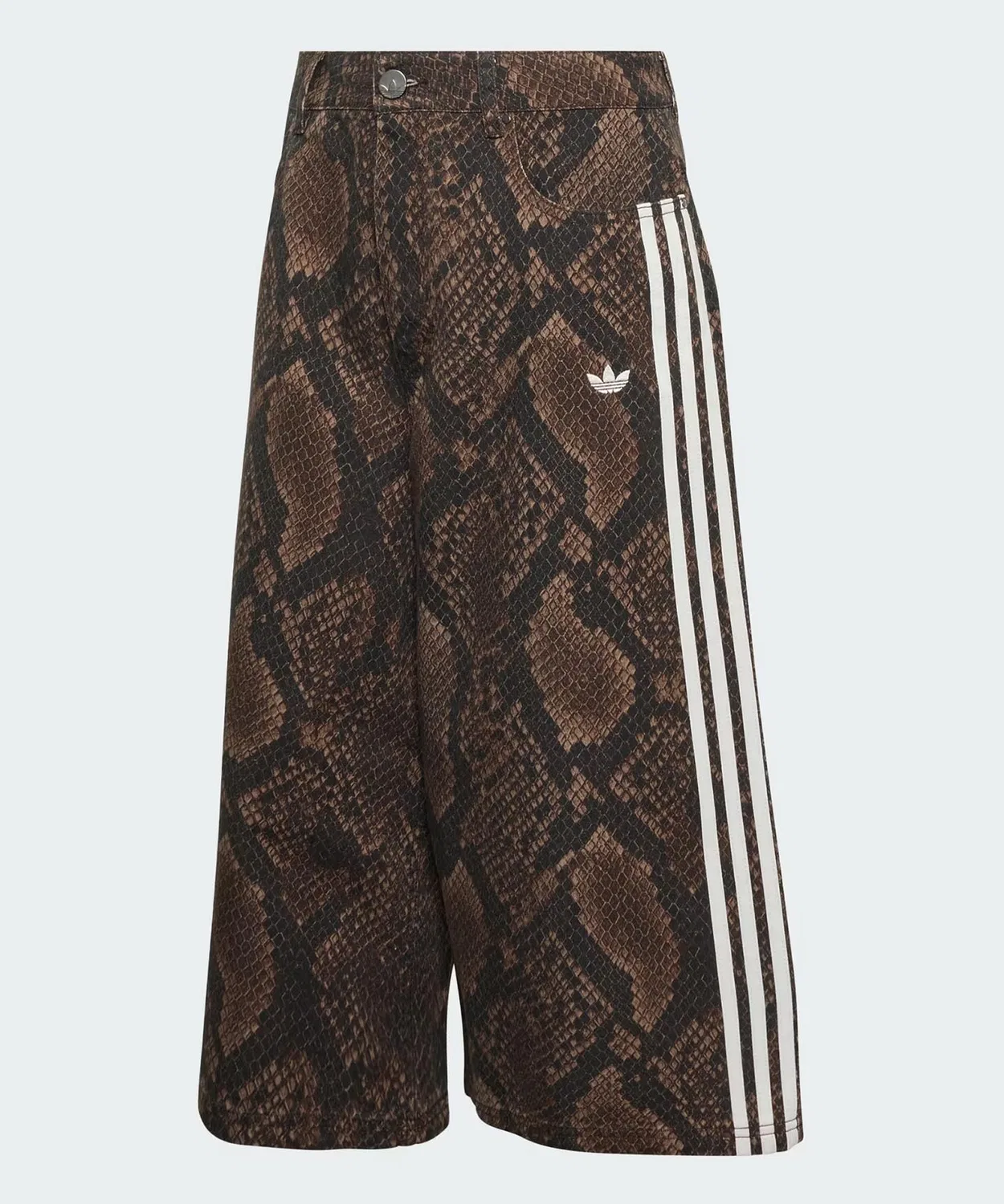 Женские шорты-бермуды с принтом Snake Print Denim Bermuda Adidas Originals, Brown