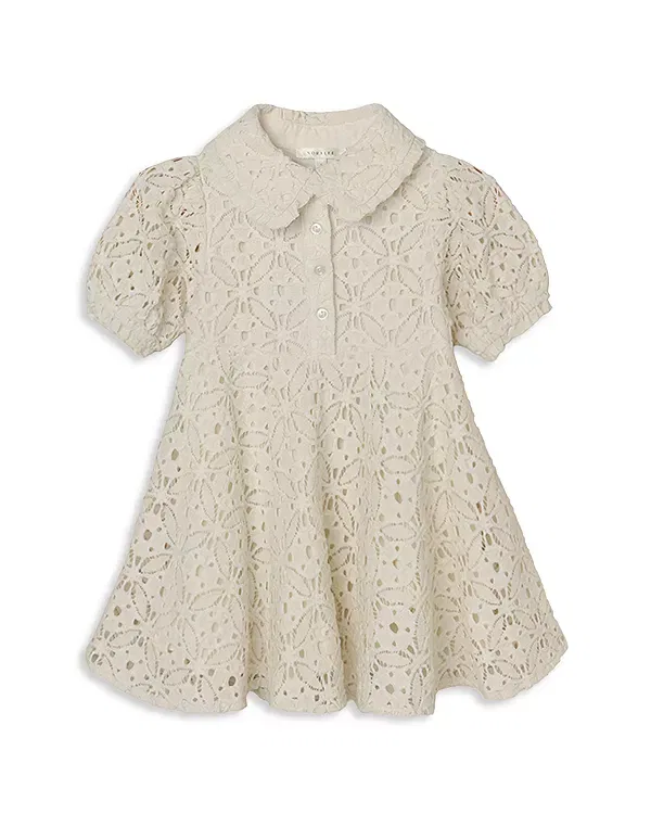 Детское платье для девочек с принтом Noralee Sara Eyelet Rylee + Cru, Ivory