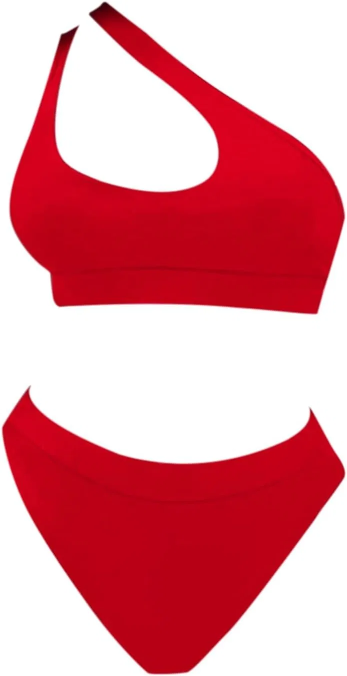 Женский бикини-комплект push-up с треугольным топом Generic, Red — фото 2