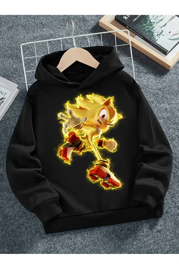 Детское худи для девочек с принтом Sonic 3 kids hoodie model6 Galashop, Black