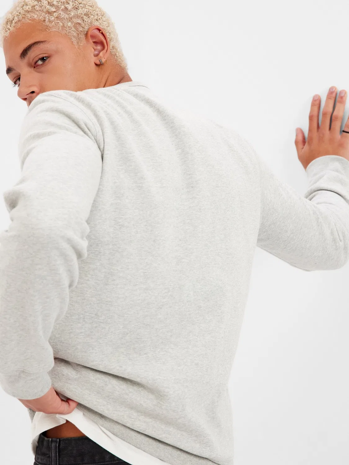Свитшот свободный Relaxed Logo Gap, серый — фото 2
