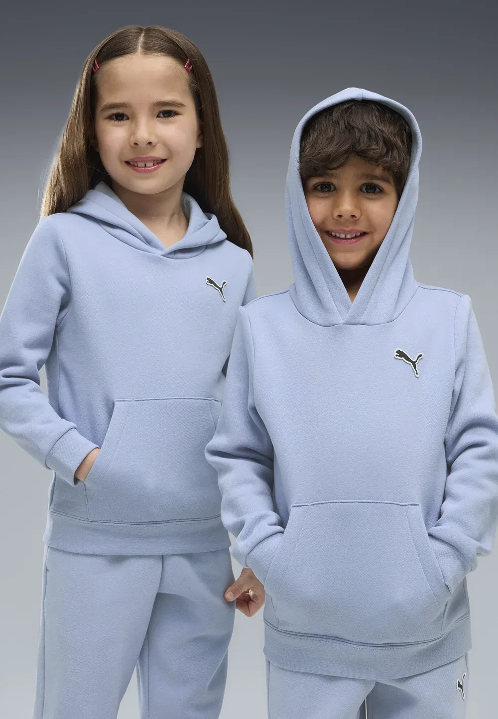 Толстовка с капюшоном из флиса с изображением кошки, унисекс - худи Puma, Chambray Blue — фото 2