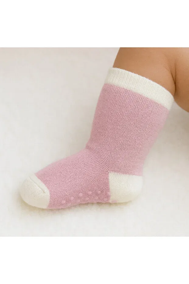 Детский комплект носков для девочек махровый Soft 4-piece baby girl non-slip towel socks set Solde Socks, Multicolor — фото 2