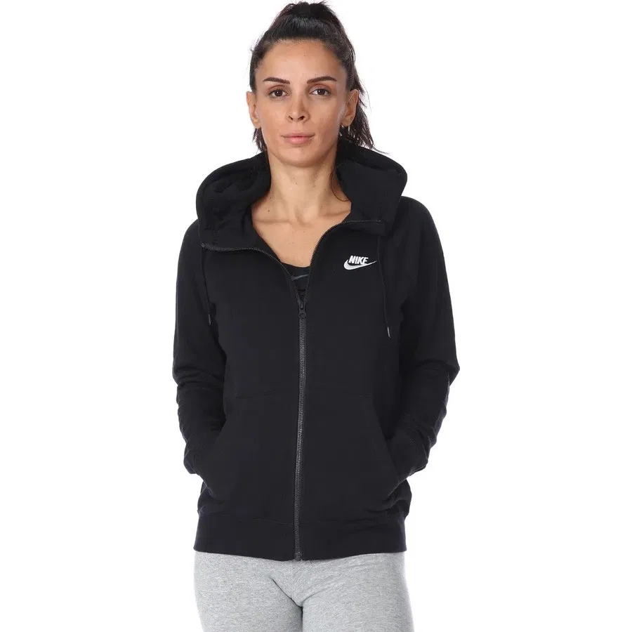 Женский свитшот с капюшоном Essential Fleece Nike, Черный — фото 4
