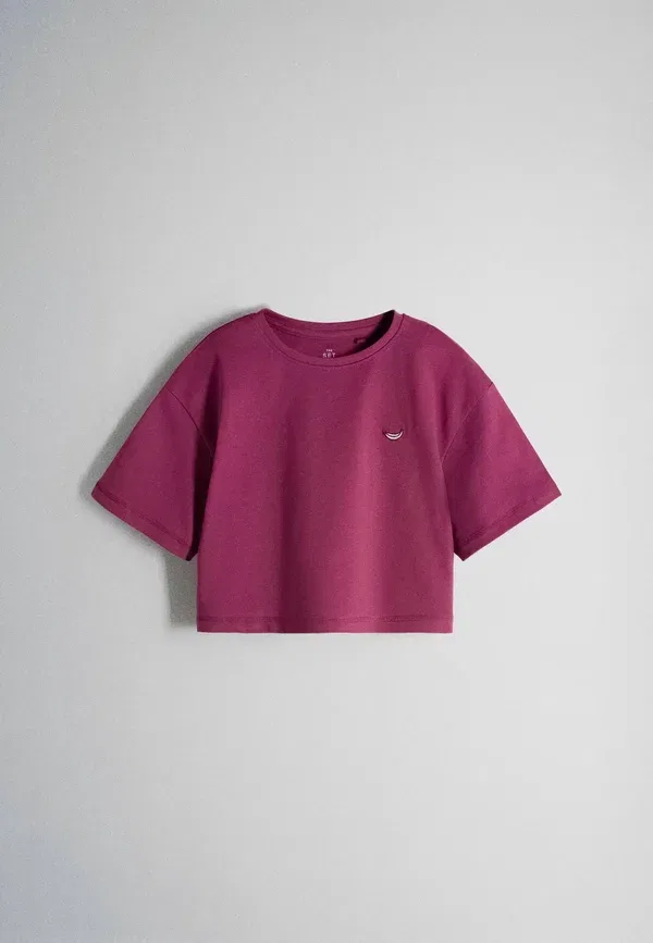 Футболка хлопковая Regular fit 5 pack с вышивкой The Set Pink Purple White, белый/фиолетовый/розовый — фото 3