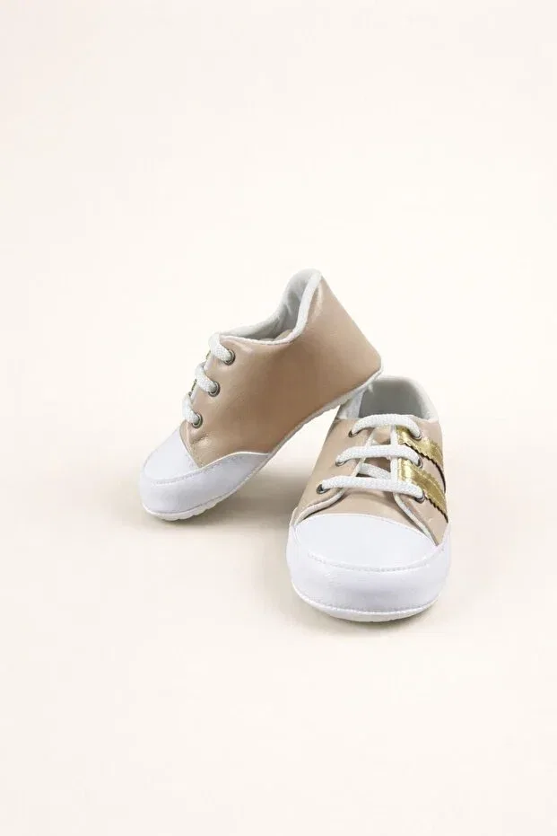 Детские туфли-тапочки для девочек с рисунком Numix Baby Kids, Beige — фото 4