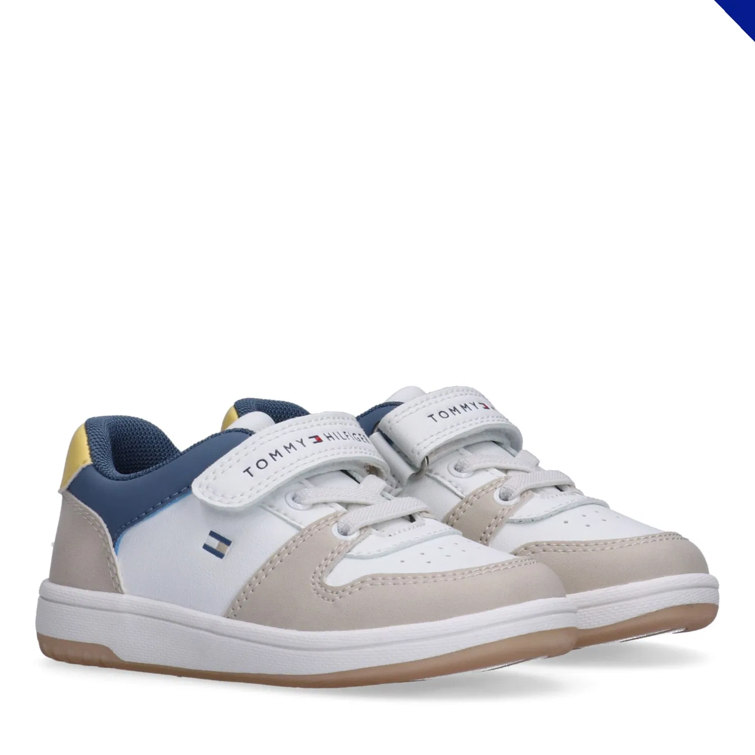 Детские кроссовки на липучках Tommy Hilfiger, White/Beige/Blue