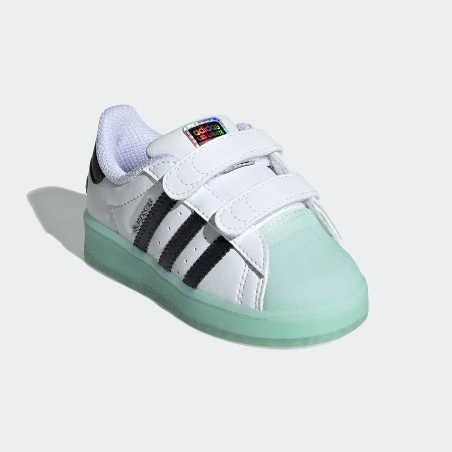 Детские кроссовки с LED-подсветкой Originals IG7005 Superstar LED Lights Comfort Closure Shoes adidas, Бело-синий — фото 4
