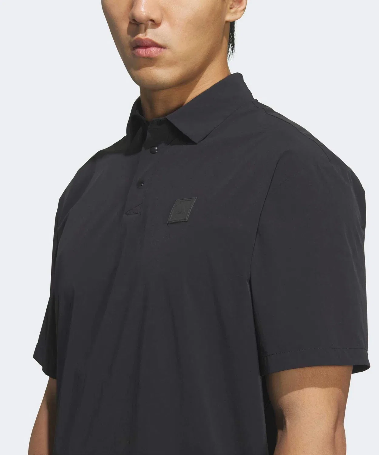 Мужской поло с коротким рукавом из ткани с плетением Club Consumer Woven Adidas Golf, Black — фото 3
