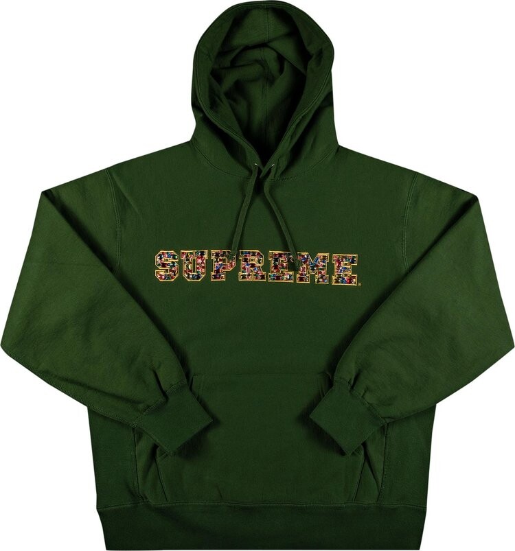 

Толстовка Supreme Jewels Hooded Sweatshirt 'Green', зеленый
