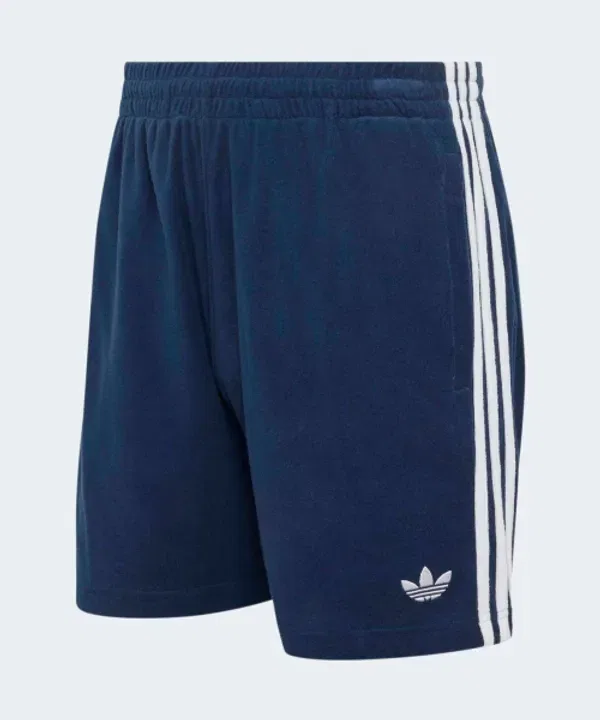Шорты из махры, укороченные, Adidas, ночной индиго