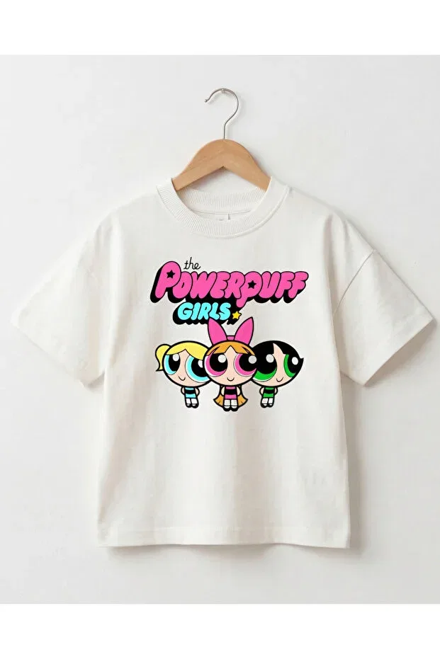 Детская футболка для девочек с принтом Powerpuff Girls Babytex, Ecru — фото 2