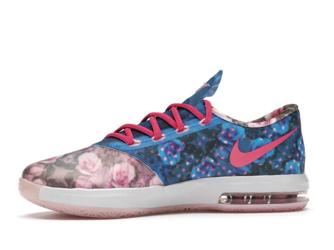 Детские кроссовки для мальчиков с принтом Nike KD VI 6, Light Arctic Pink/Photo Blue-Vivid Pink — фото 3