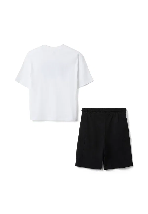 Брюки из хлопка Set oversized fit Ovs white, белый/черный — фото 2