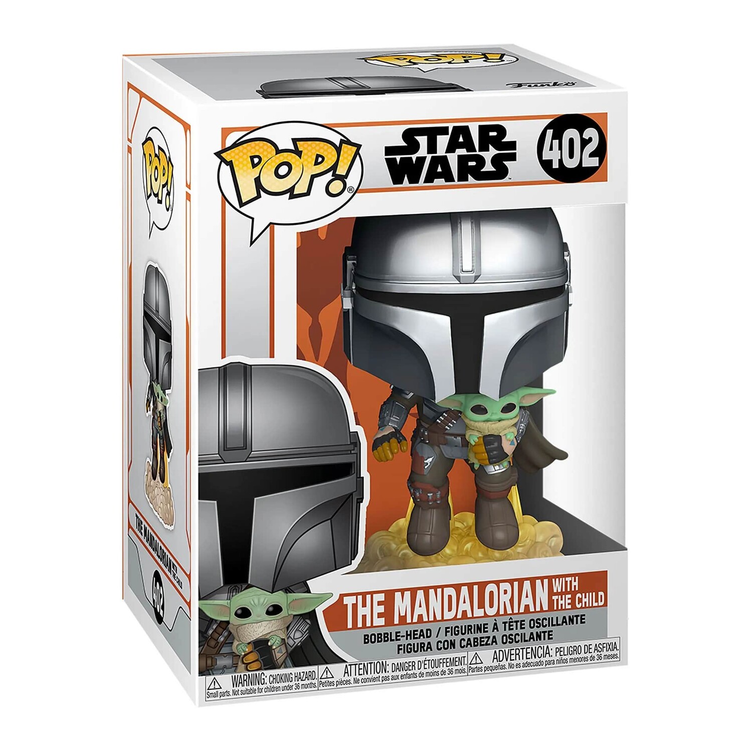 

Фигурка Funko Pop! Star Wars: The Mandalorian - Mandalorian Flying with The Child, Grey