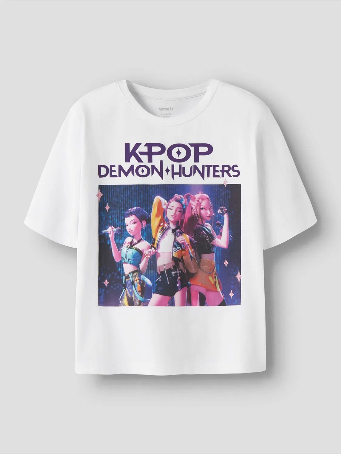Футболка оверсайз с фотопринтом KPOP Demon Hunters Name It, белый — фото 2