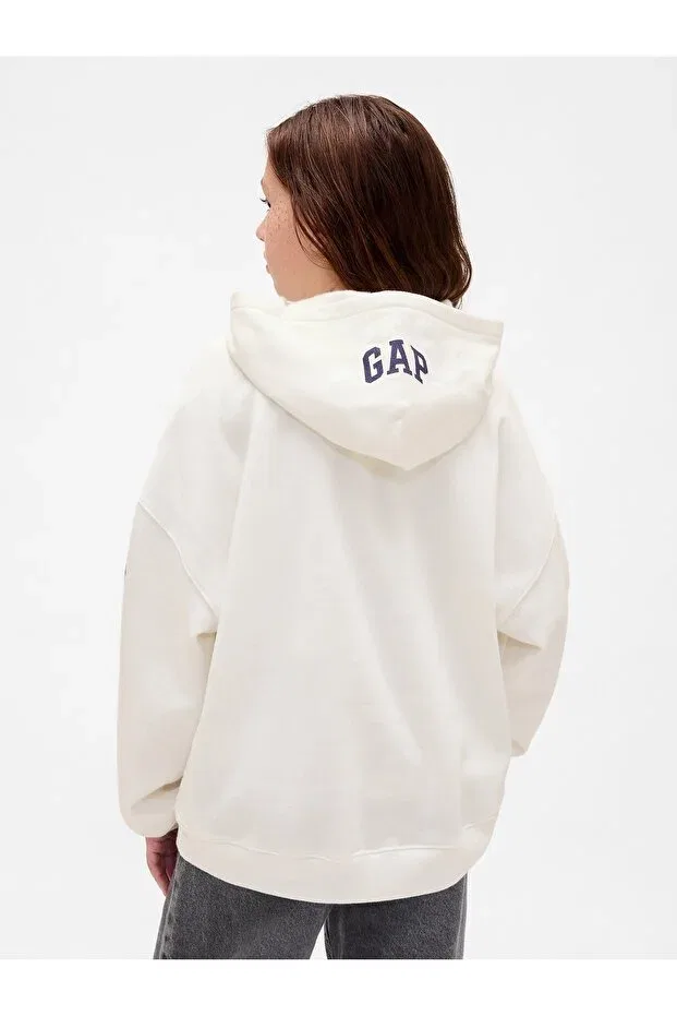 Детские свитшот для девочек хлопковый VintageSoft Graphic Gap, White-002 — фото 4