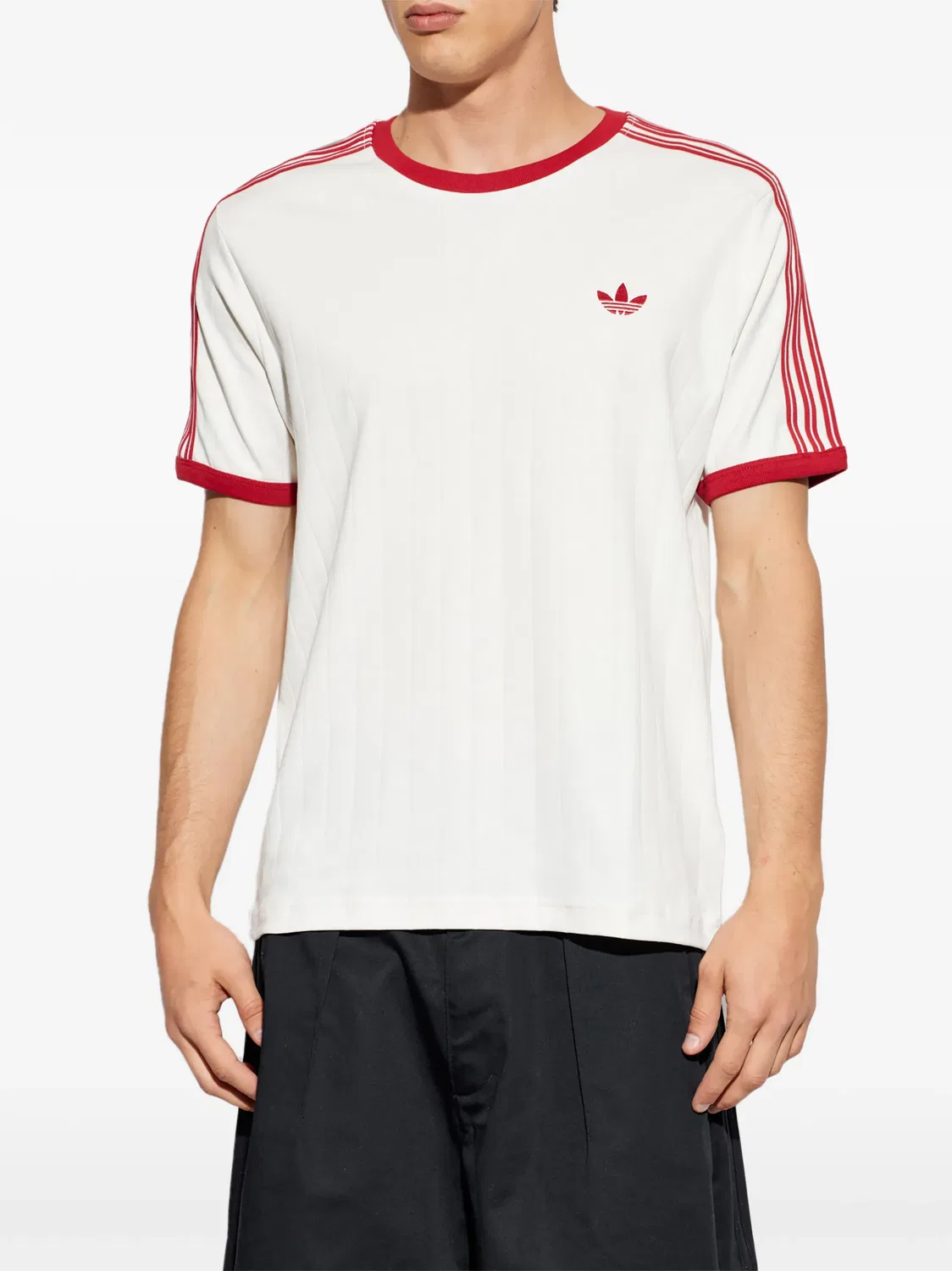 Футболка Drop Needle с вышитым логотипом Adidas, белый — фото 3