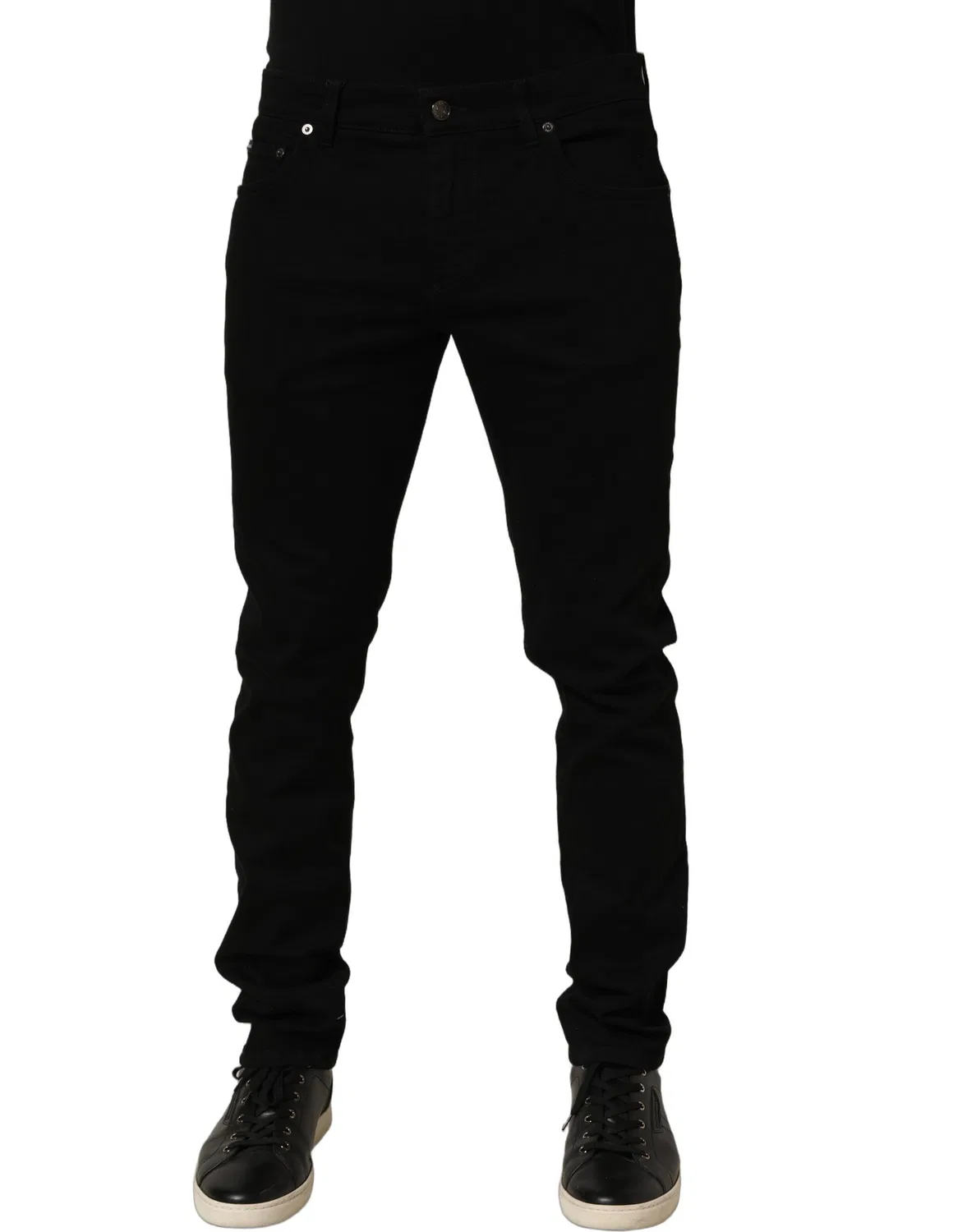 Мужские джинсы скинни с пятью карманами 52 IT Skinny Denim Jeans Dolce & Gabbana, Black — фото 3