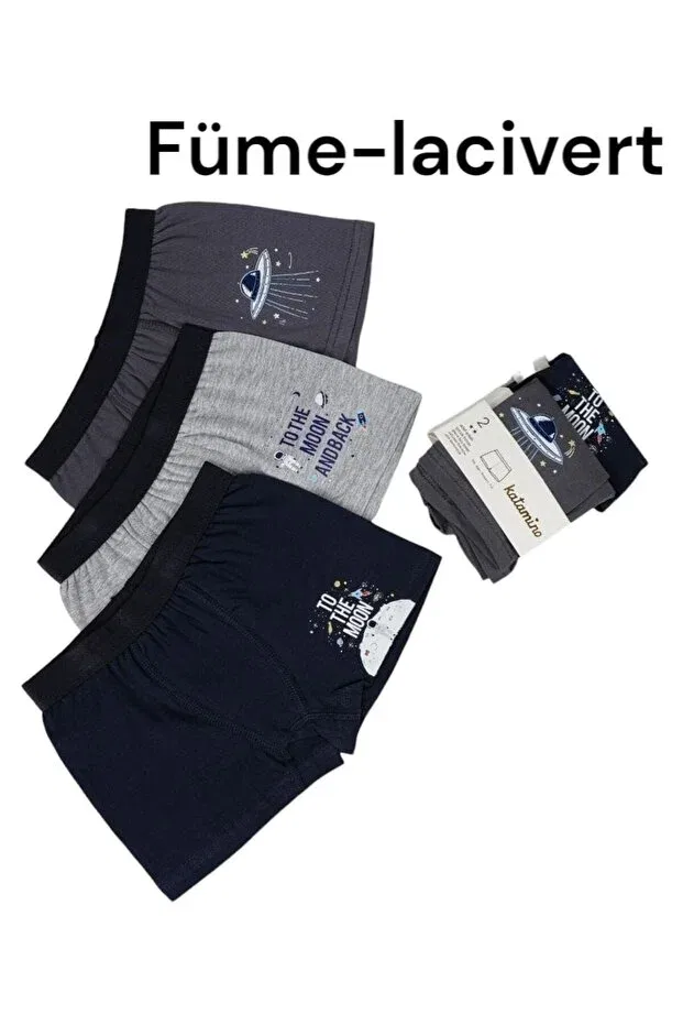 Детские боксеры для мальчиков хлопковые Ufomon 2 pack boy's boxers Katamino, Smoked