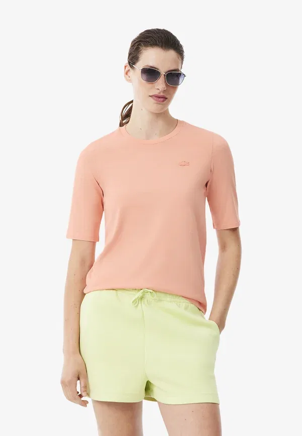 Футболка Lacoste, розовая, однотонная