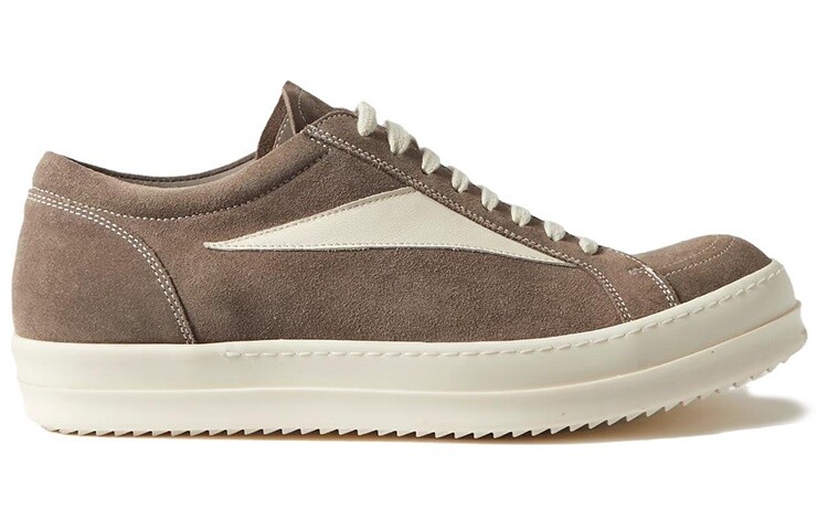 Кроссовки винтажные Rick Owens Velour Suede, серо-бежевый — фото 2