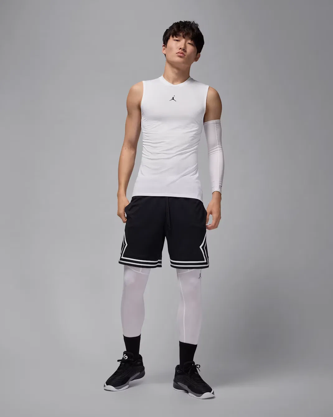 Мужская майка-безрукавка Dri-FIT Jordan Sport, White/Black — фото 4