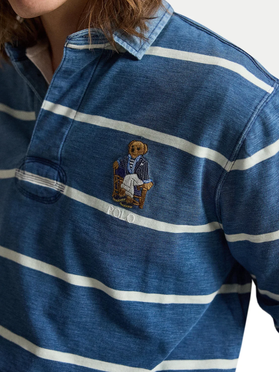 Мужское поло стандартного кроя Polo Ralph Lauren, синий — фото 4