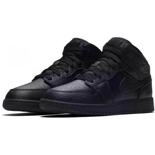 Детские кроссовки с шнуровкой Air Jordan 1 Mid Nike, Schwarz — фото 2