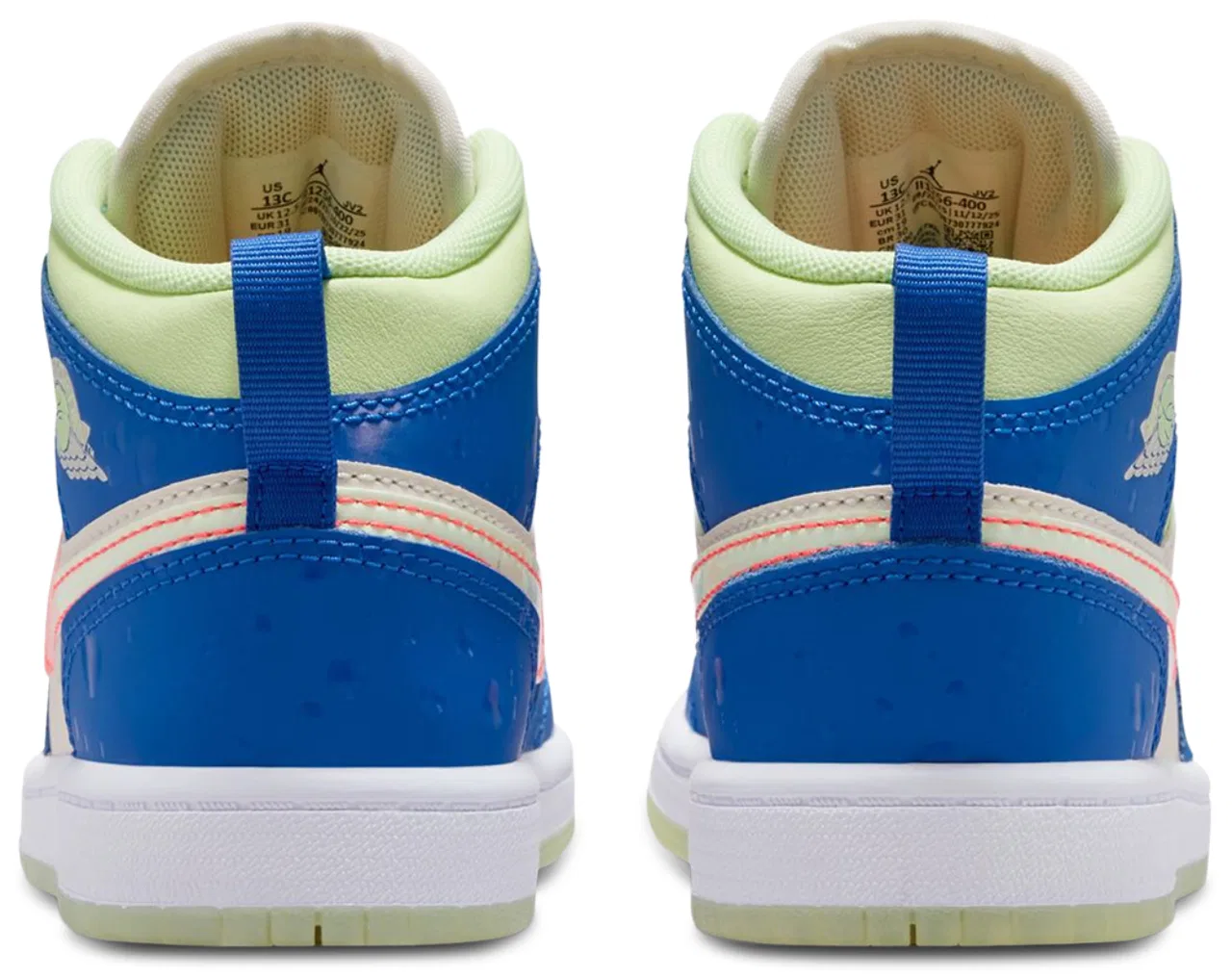 Кроссовки баскетбольные для мальчиков AJ 1 Mid SE Jordan, цвет Blue/Volt/Tan — фото 3
