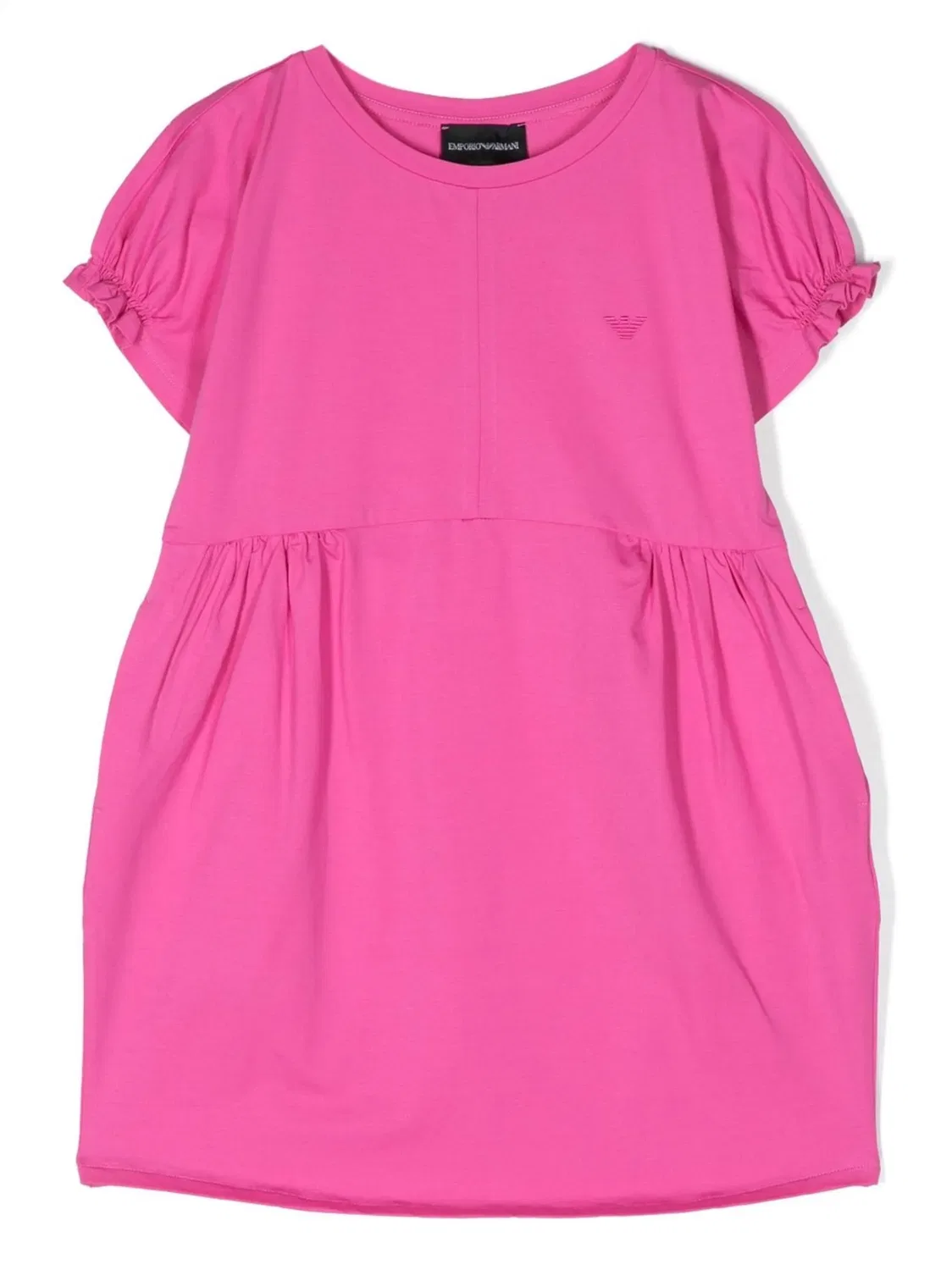 Платье с вышитым логотипом и драпировкой EA7 Emporio Armani, розовый