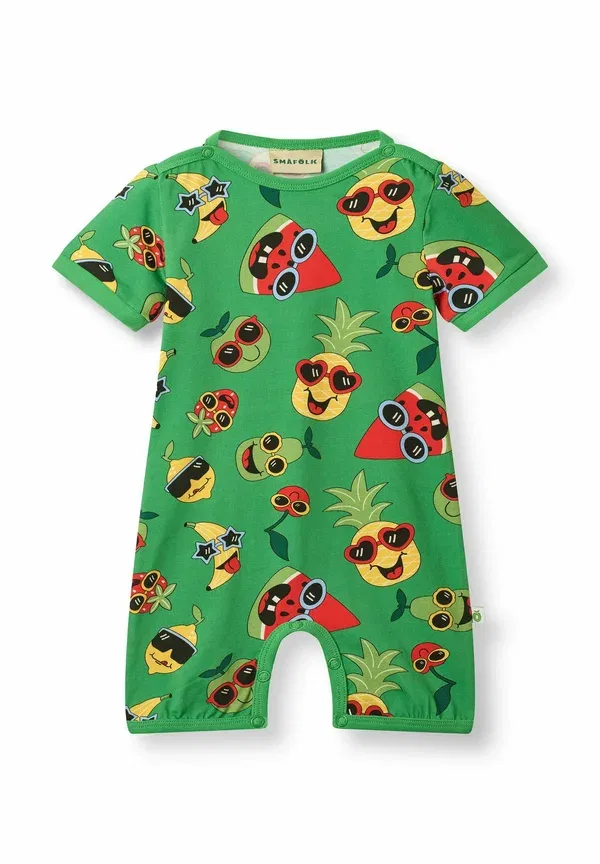 Комбинезон с фруктовым принтом Kortærmet med frugt - jumpsuit Smafolk, green, зеленый — фото 2