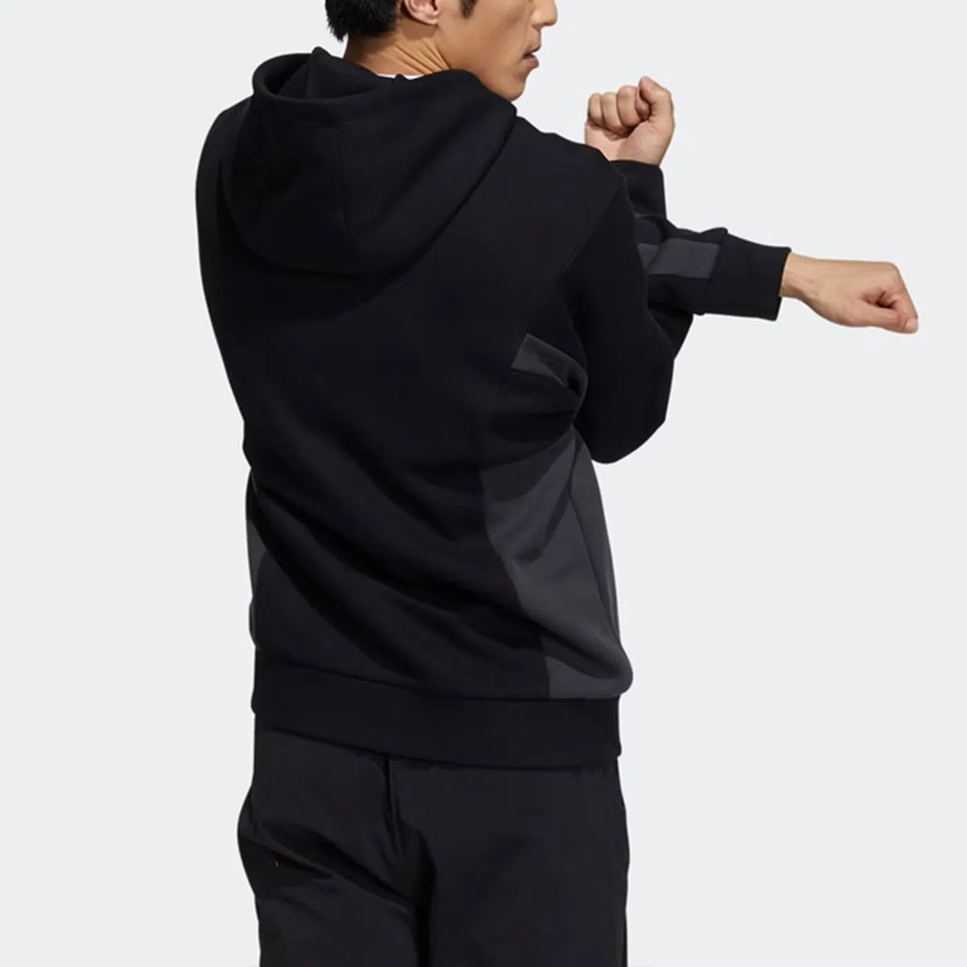 Спортивная куртка с капюшоном на молнии Adidas, черная — фото 4