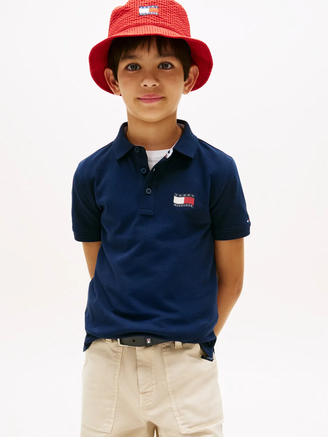 Детское поло для мальчиков с длинным рукавом с принтом Tommy Hilfiger, Azul