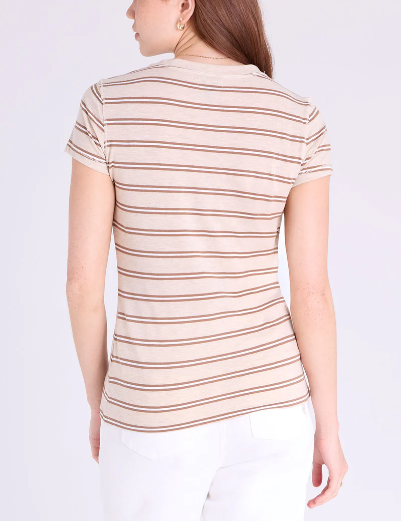

Футболка U.S. Polo Assn Tonal Stripe V-neck, светло-коричневый